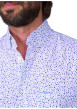 Thumbnail Chemise en coton bleue à motifs avec une coupe droite et un col à revers - Image 3