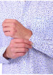 Thumbnail Chemise en coton bleue à motifs avec une coupe droite et un col à revers - Image 4