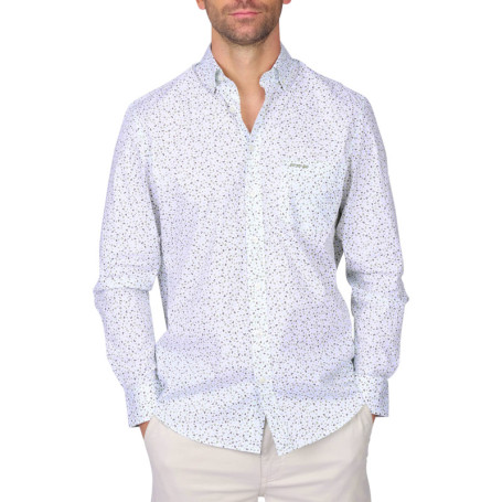 Chemise en coton blanche à motifs avec une...