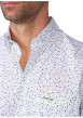 Thumbnail Chemise en coton blanche à motifs avec une coupe droite et un col à revers - Image 3