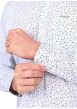 Thumbnail Chemise en coton blanche à motifs avec une coupe droite et un col à revers - Image 4