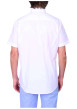 Thumbnail Chemise en coton blanche unie avec une coupe droite et un col à revers - Image 2