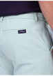 Thumbnail Pantalon chino vert d'eau uni avec une coupe ajustée à zip et à bouton - Image 3