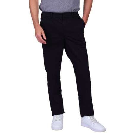 Pantalon chino en coton noir uni avec une coupe...