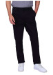 Thumbnail Pantalon chino en coton noir uni avec une coupe ajustée et une taille élastiquée