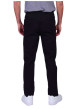 Thumbnail Pantalon chino en coton noir uni avec une coupe ajustée et une taille élastiquée - Image 2