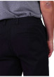 Thumbnail Pantalon chino en coton noir uni avec une coupe ajustée et une taille élastiquée - Image 3