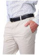 Thumbnail Pantalon chino en coton gris clair uni avec une coupe ajustée - Image 4