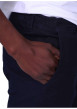 Thumbnail Pantalon chino en coton bleu marine uni avec une coupe ajustée - Image 4