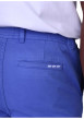 Thumbnail Pantalon chino en coton bleu uni avec une coupe ajustée et une taille élastiquée - Image 3