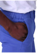 Thumbnail Pantalon chino en coton bleu uni avec une coupe ajustée et une taille élastiquée - Image 4