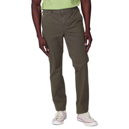 Pantalon chino en coton kaki uni avec une coupe...