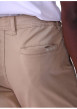 Thumbnail Pantalon chino en coton beige avec une coupe ajustée et une taille élastiquée - Image 3