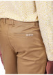 Thumbnail Pantalon chino en coton camel avec une coupe ajustée et une taille élastiquée - Image 3