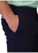 Thumbnail Pantalon jogging marine uni avec une coupe droite à zip et à bouton - Image 4