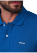 Thumbnail Polo en coton biologique bleu canard uni avec une coupe droite - Image 3