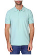 Thumbnail Polo en coton biologique vert d'eau uni avec une coupe droite