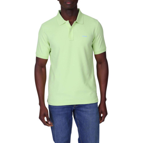 Polo en coton biologique vert uni avec une...