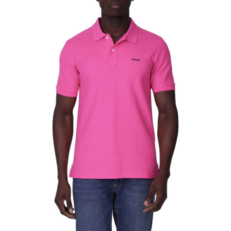 Polo en coton biologique rose uni avec une...