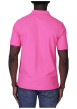 Thumbnail Polo en coton biologique rose uni avec une coupe droite et un col à revers - Image 2