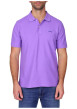 Thumbnail Polo en coton biologique violet uni avec une coupe droite et un col à revers