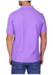 Thumbnail Polo en coton biologique violet uni avec une coupe droite et un col à revers - Image 2