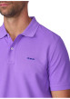 Thumbnail Polo en coton biologique violet uni avec une coupe droite et un col à revers - Image 3