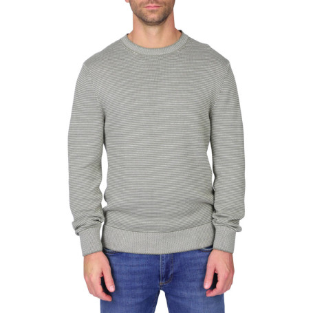 Pull en coton biologique kaki uni avec une...