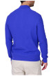 Thumbnail Pull en coton biologique bleu uni avec une coupe droite et un col camionneur - Image 2