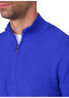 Thumbnail Pull en coton biologique bleu uni avec une coupe droite et un col camionneur - Image 3