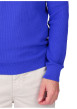 Thumbnail Pull en coton biologique bleu uni avec une coupe droite et un col camionneur - Image 4