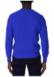 Thumbnail Pull en coton biologique bleu uni avec une coupe droite et un col rond - Image 2