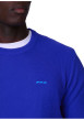 Thumbnail Pull en coton biologique bleu uni avec une coupe droite et un col rond - Image 3