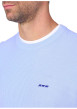 Thumbnail Pull en coton biologique bleu ciel uni avec une coupe droite et un col rond - Image 3