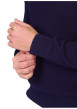 Thumbnail Pull en coton biologique marine uni avec une coupe droite et un col rond - Image 4