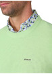 Thumbnail Pull en coton biologique vert uni avec une coupe droite et un col rond - Image 3