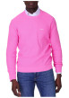 Thumbnail Pull en coton biologique rose uni avec une coupe droite et un col rond