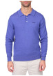 Thumbnail Pull en coton indigo uni avec une coupe droite et un col à revers