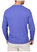 Thumbnail Pull en coton indigo uni avec une coupe droite et un col à revers - Image 2
