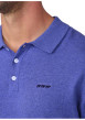 Thumbnail Pull en coton indigo uni avec une coupe droite et un col à revers - Image 3