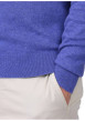 Thumbnail Pull en coton indigo uni avec une coupe droite et un col à revers - Image 4
