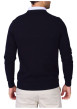 Thumbnail Pull en coton biologique marine uni avec une coupe droite et un col polo - Image 2