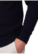 Thumbnail Pull en coton biologique marine uni avec une coupe droite et un col polo - Image 4