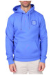 Thumbnail Sweat bleu uni avec une coupe droite et un col à capuche avec cordons