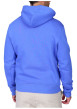 Thumbnail Sweat bleu uni avec une coupe droite et un col à capuche avec cordons - Image 2