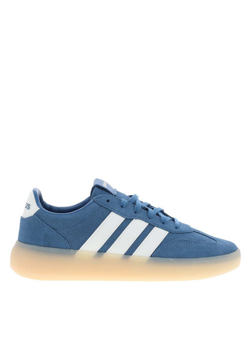 Baskets en cuir bleu à talon plat avec des lacets et un revêtement doux