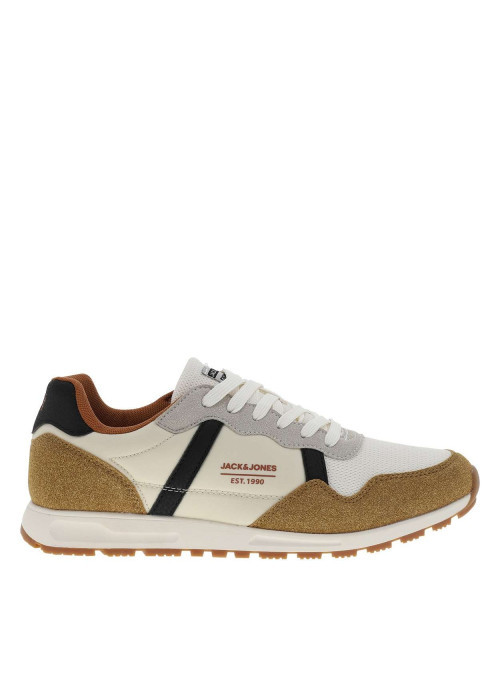 Baskets running blanches à talon plat avec des lacets et une semelle crantée