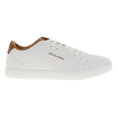 Tennis blanches à talon plat avec des lacets et...