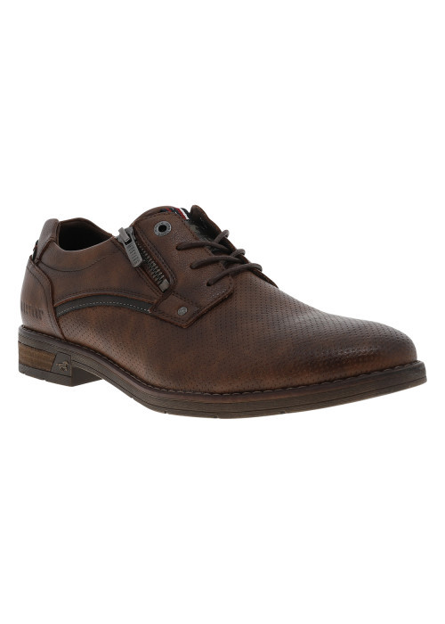 Derbies Mustang marron et à lacets et zip latéral