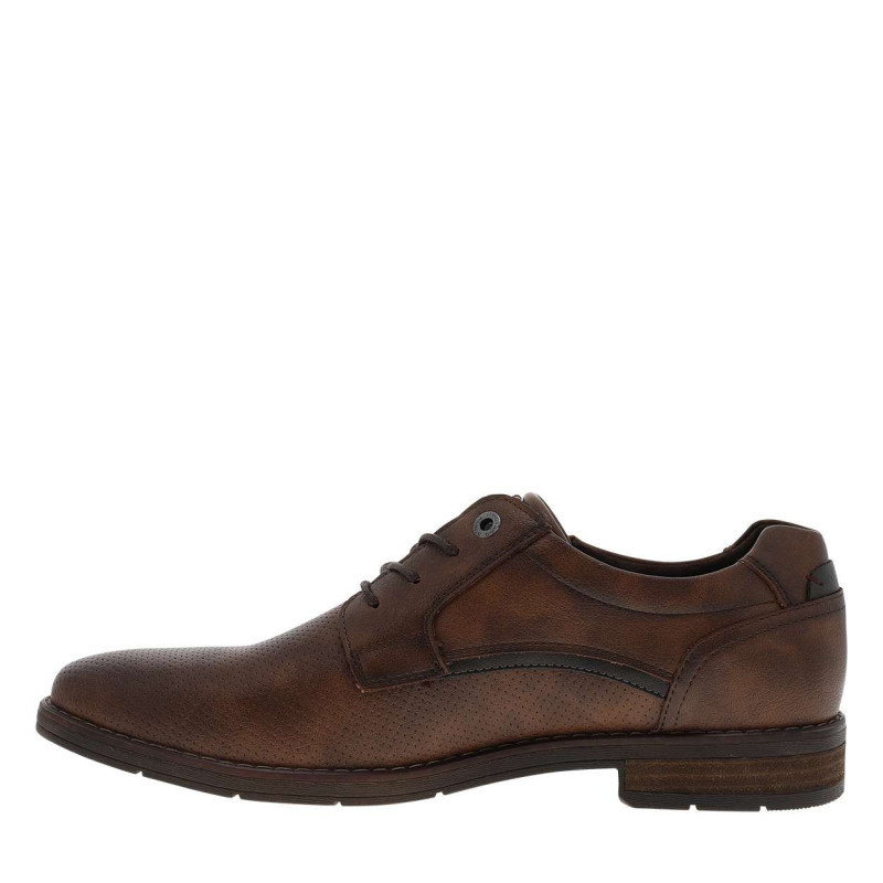 Mustang - Derbies Marron à Talon Décroché Bas Avec Des Lacets Et Un Zip Latéral - Marron Mustang - Derbies Marron à Talon Décroché Bas Avec Des Lacets Et Un Zip Latéral - Marron